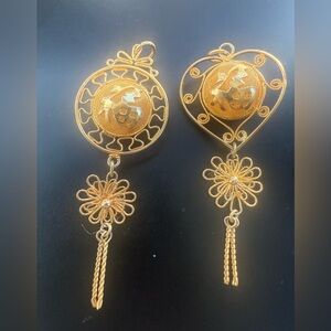 Vintage Two Chinese‎ gold tone pendants